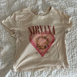 Free People Tan Nirvana Graphic Tee